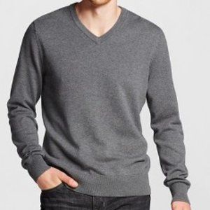 Merona Mens Dark Grey V-Neck Long-sleeve Lightweight Sweater sz XXL